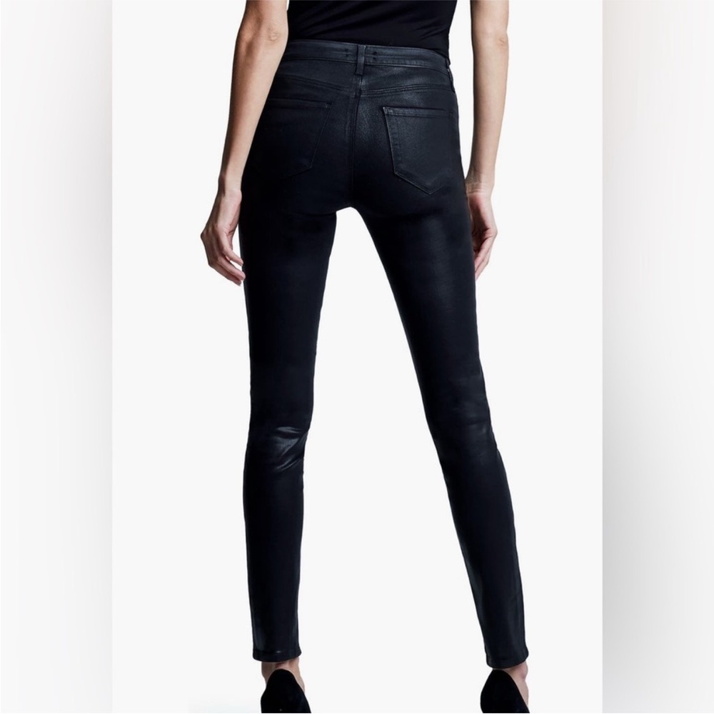 NWOT L'AGENCE Jyothi Coated Split Ankle High Rise Bodycon Skinny Jeans Size 29 - Picture 2 of 12